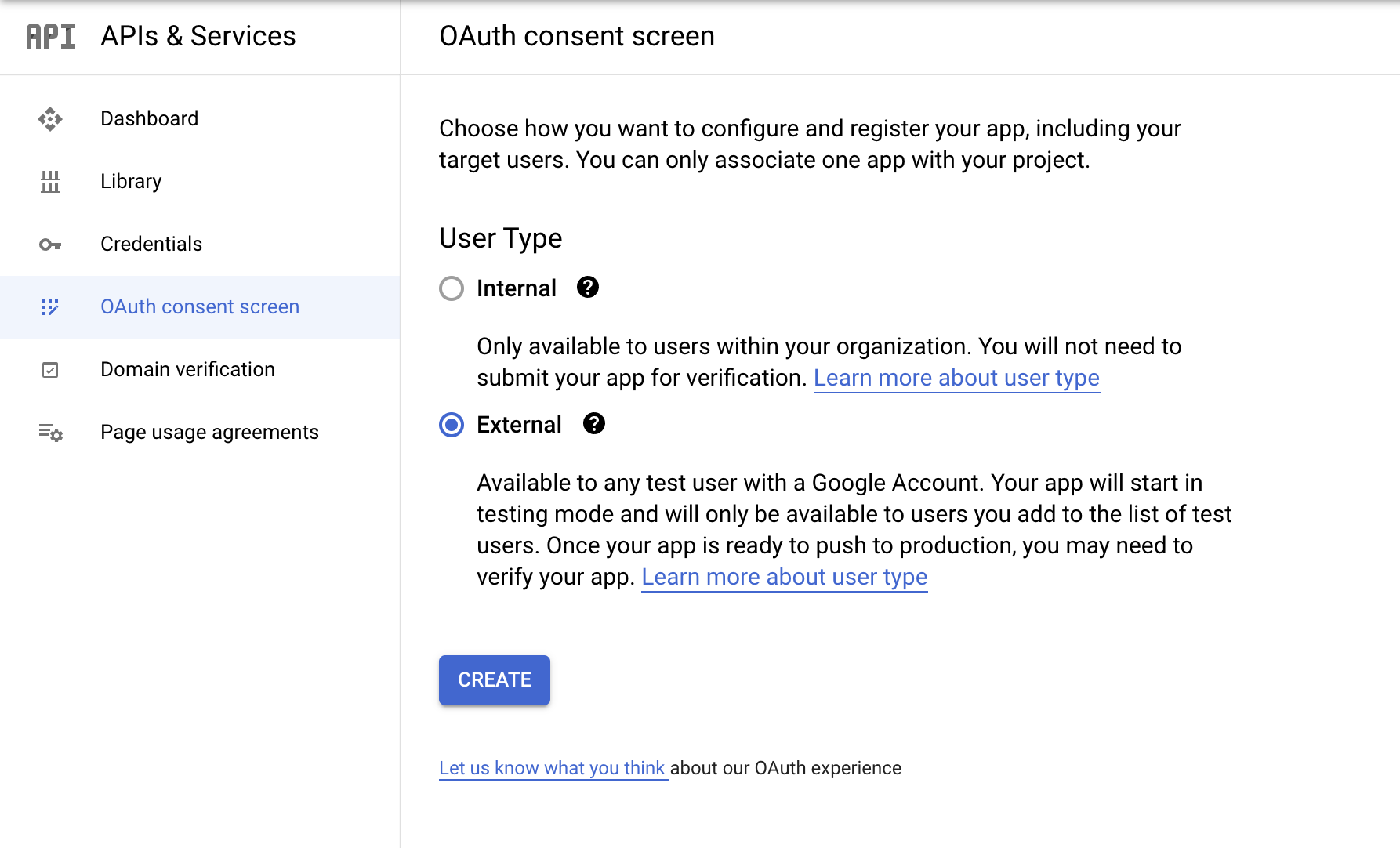 Oauth concent screen